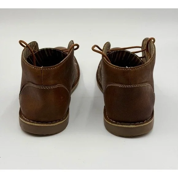 Vito Rossi Mens Brown Leather Chukka Boots Lace Up Casual Fashion Shoes - Picture 7 of 10